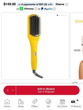 Drybar The Brush Crush Heated Straightening Brush